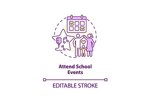 Attend school events concept icon, an Outline Icon by IMG Visuals