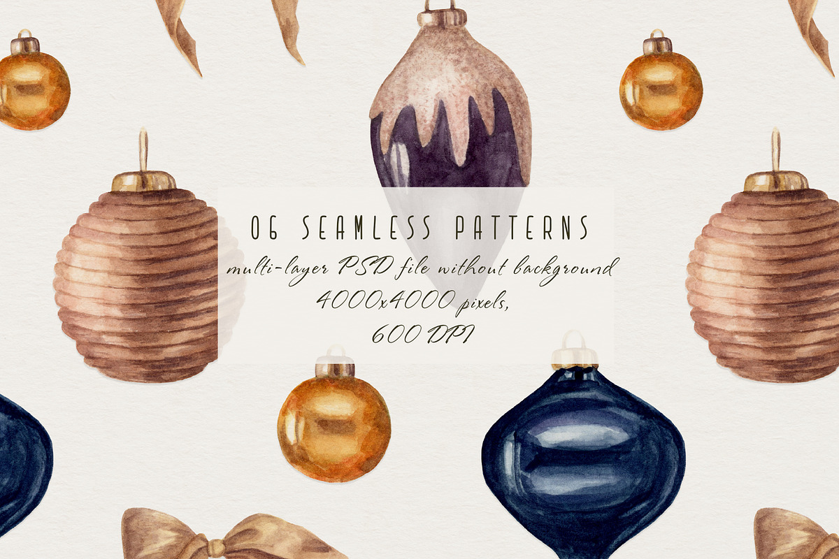 Watercolor Christmas clip art, an Illustration by a_ptichkina (Photo 4 of 8)