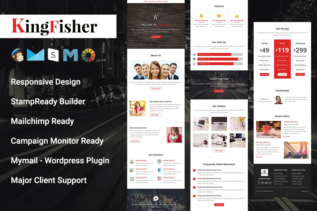 KingFisher-Responsive Email Template, an Email Template by Pennyblack Templates (Photo 1 of 2)
