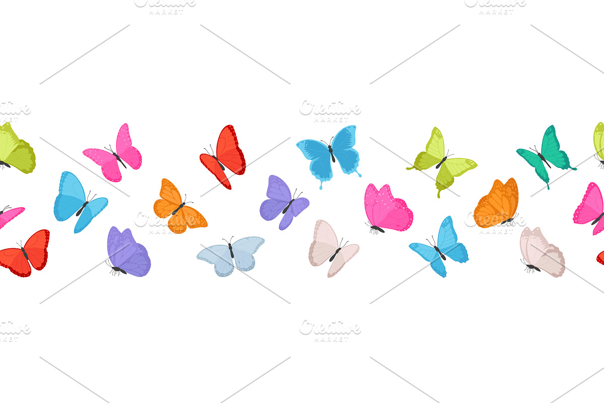Colorful flying butterflies, an Animal Illustration by Yayasya