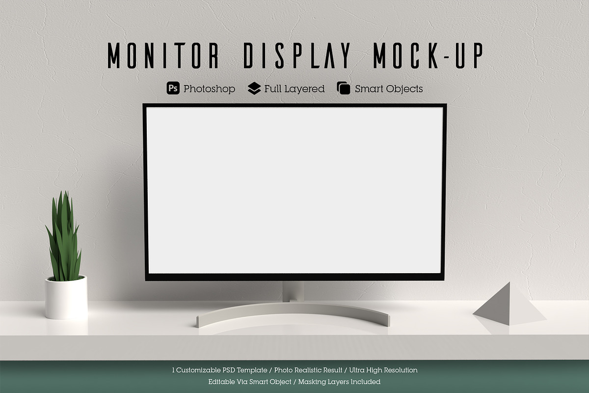Monitor Display Mock-up #01, a Product Mockup by alexandeerco (Photo 1 of 5)