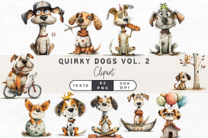 Quirky Dog Clipart Vol 2
