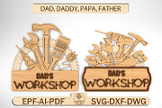 Personalized Dad’s Workshop Sign SVG, a Pattern Graphic by Lasercutiny (Thumbnail 1 of 2)