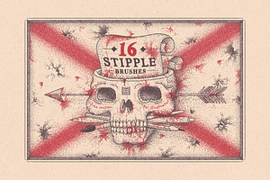 16 STIPPLE BRUSHES