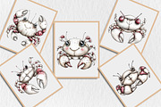 Whimsical Summer Crab Clipart, an Illustration by Rose Art (Thumbnail 6 of 6)