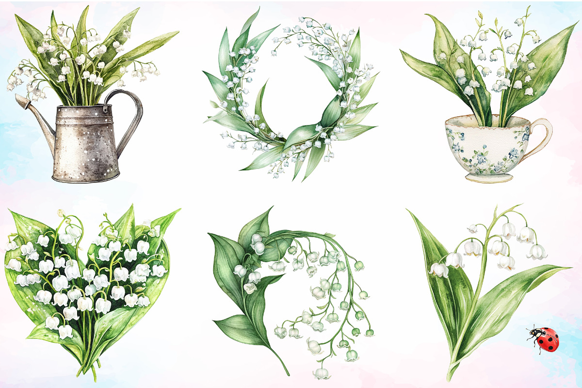 Lily of the Valley Spring Clipart, an Illustration by Canvas Craft (Photo 4 of 4)