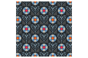 Stylized Floral Daisy Motif, a Pattern Graphic by Creative Backgrounds