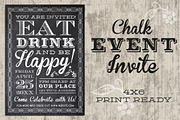 Eat Drink Be Happy Chalk Invite, a Flyer Template by SkyvaraSupply (Thumbnail 1 of 3)