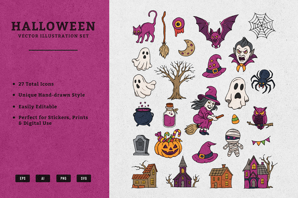 Halloween Illustration Icons, an Illustration by MEANDSTUDIO