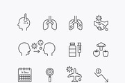corona covid19 virus icons flat line, an Outline Icon by Feelplus Creator (Thumbnail 3 of 6)