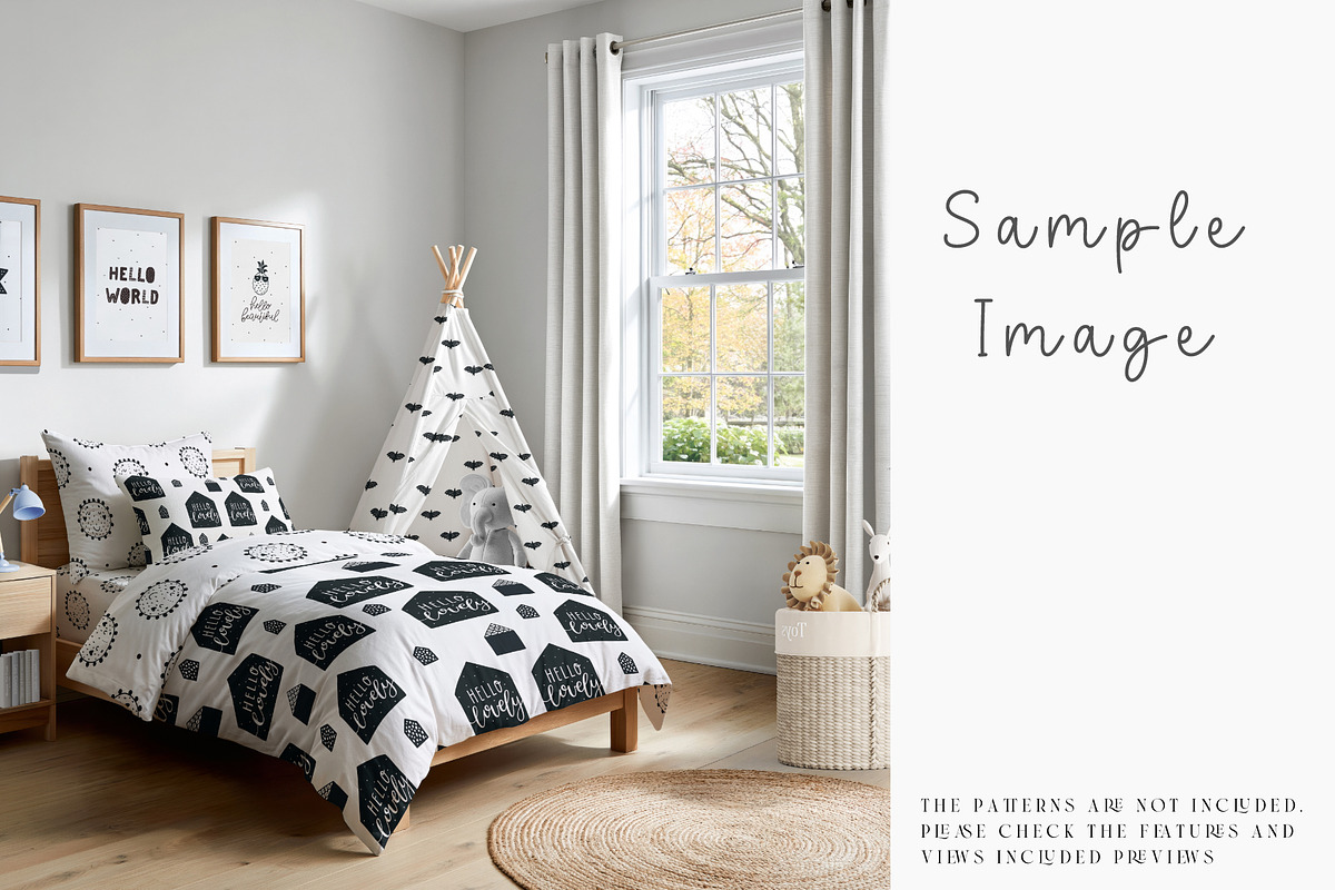 Toddler's Bedding & Teepee Mockups, a Household Mockup by mock-ups (Photo 4 of 11)