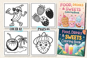 Food Drinks & Sweets Coloring Book, a Photo by Wow Magic