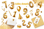 Golden birthday numbers watercolor, a Decorative Illustration by Navenzeles (Thumbnail 2 of 6)
