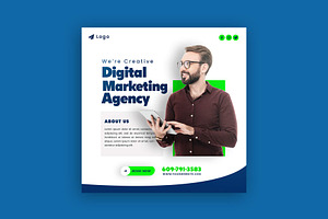 Marketing Agency Post Template, a Social Media Template by Saman Osama