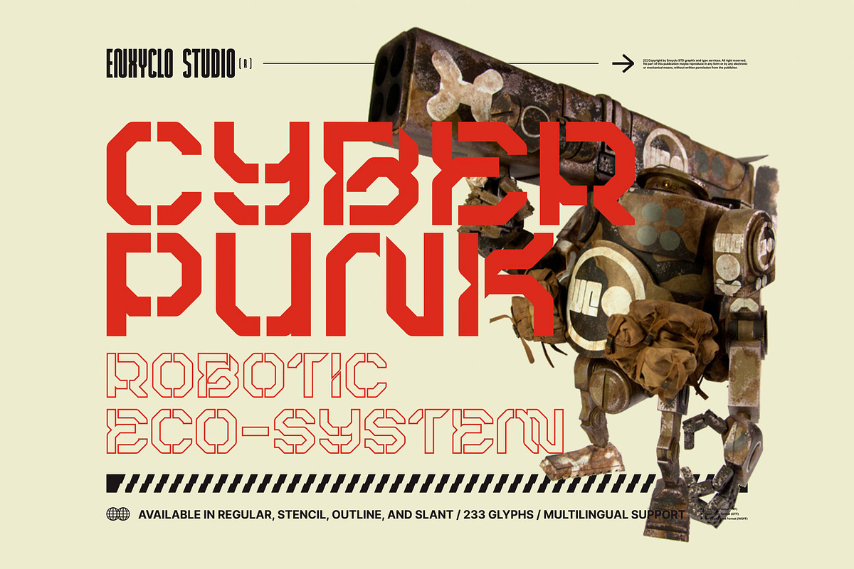ROBMAX-36 Futuristic Font Family, a Sans Serif Font by Enxyclo Studio (Photo 9 of 10)