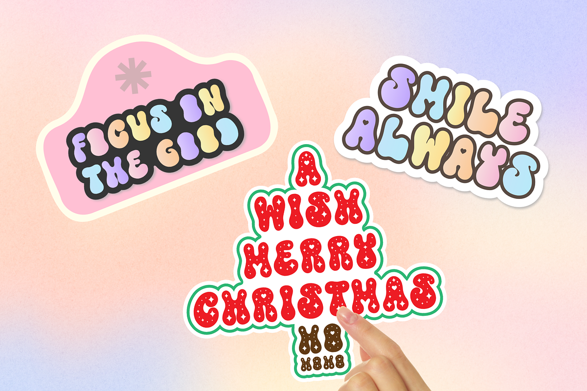 Sparkle Groovy Cute Decorative Font, a Font by Kanink Studio (Photo 3 of 13)