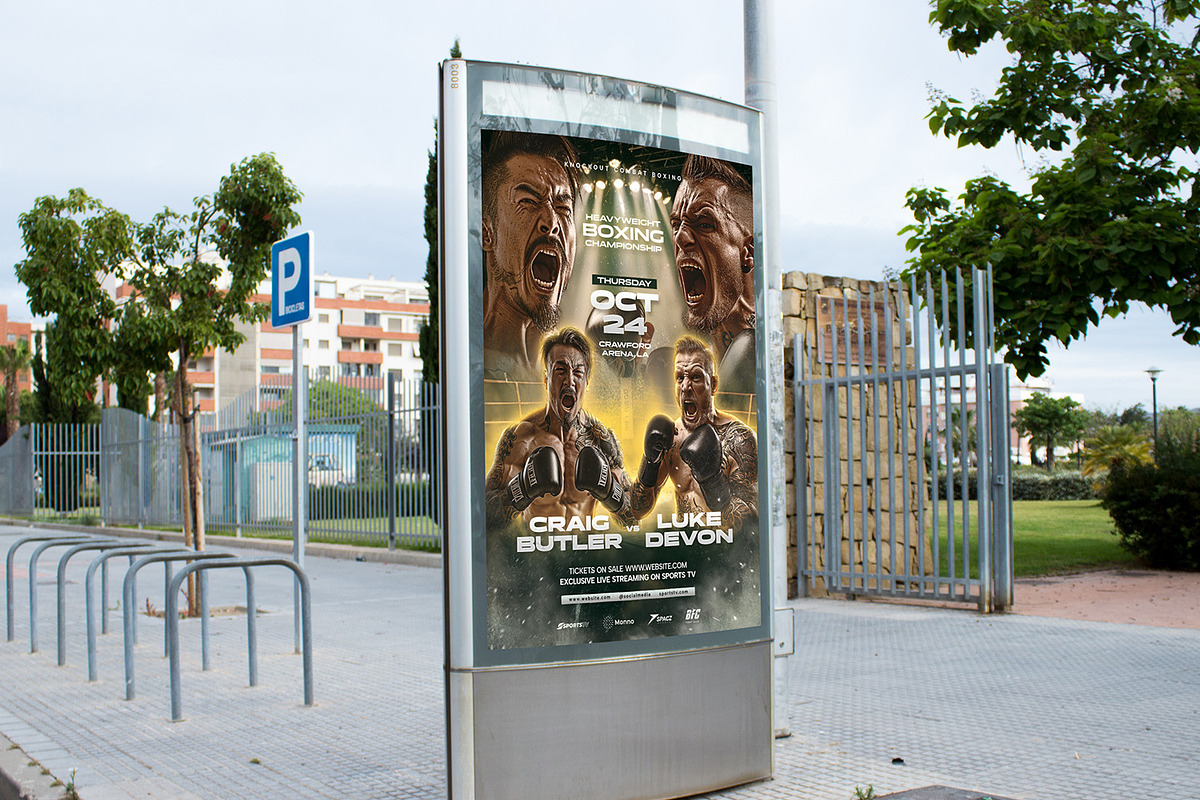 Boxing Poster Template, a Flyer Template by Bornx Design (Photo 6 of 6)