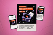 Retro Electronic Dance Music Flyer, a Flyer Template by The Good Store (Thumbnail 1 of 2)