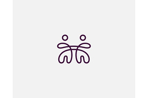 Continuous Line People Icon Concept