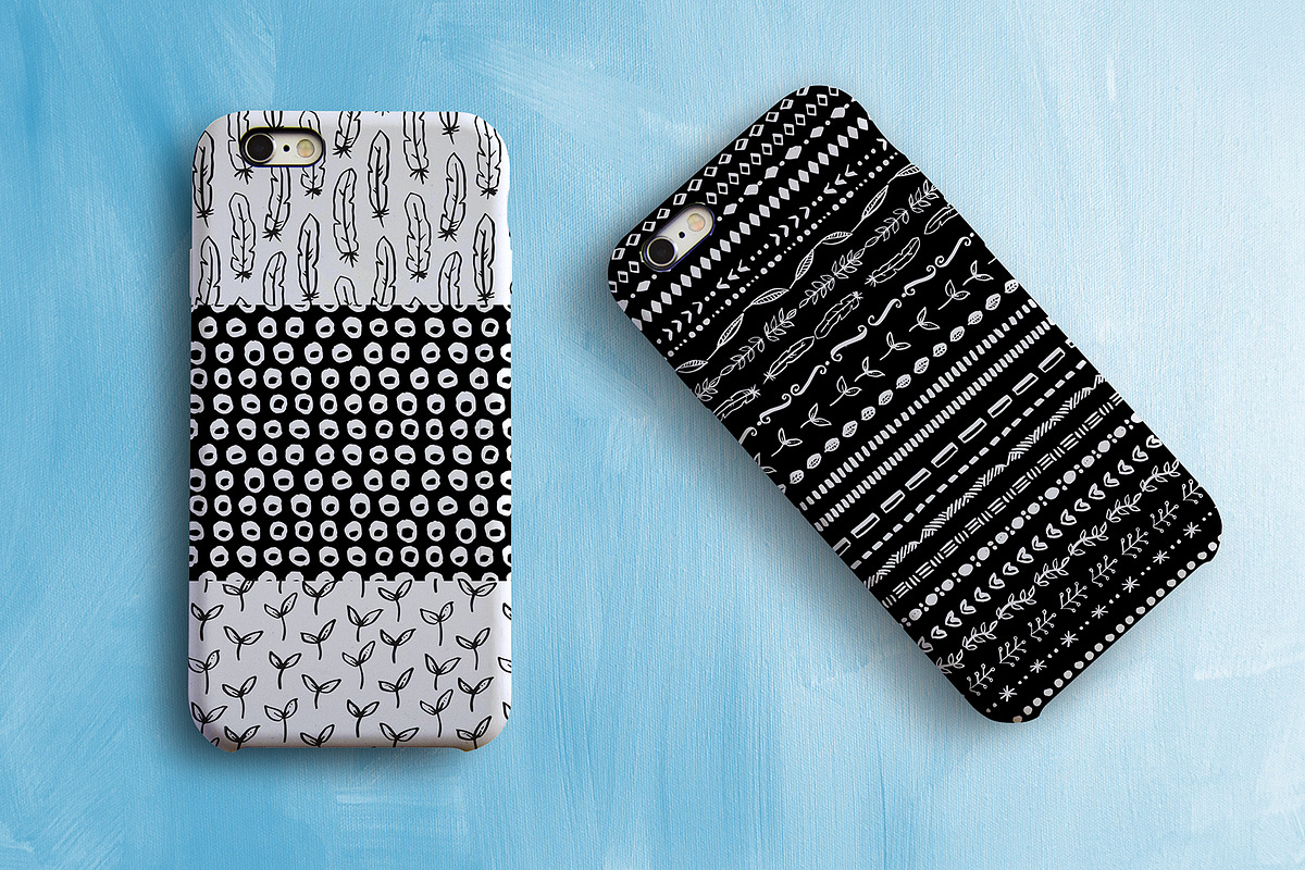 HandDrawn Mono Pattern & Brushes, a Pattern Graphic by The Indigo Hare (Photo 2 of 7)