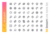 Dessert Line Icons Set, an Outline Icon by Voysla's Shop (Thumbnail 2 of 4)