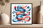 Ribbon Patriotic 4th of July Clipart, an Illustration by DreamCafeArt (Thumbnail 5 of 7)