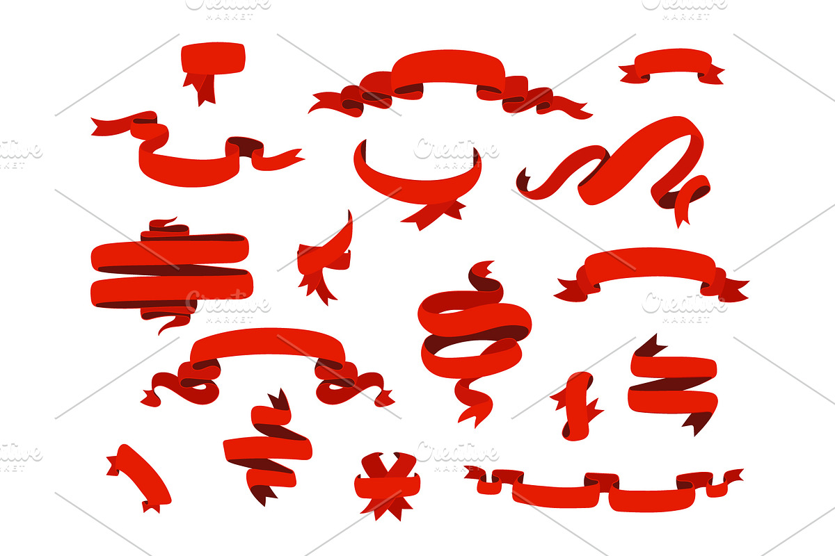 Ribbons Golden, Red, White Colors, an Object Graphic by Plaid4You (Photo 5 of 6)