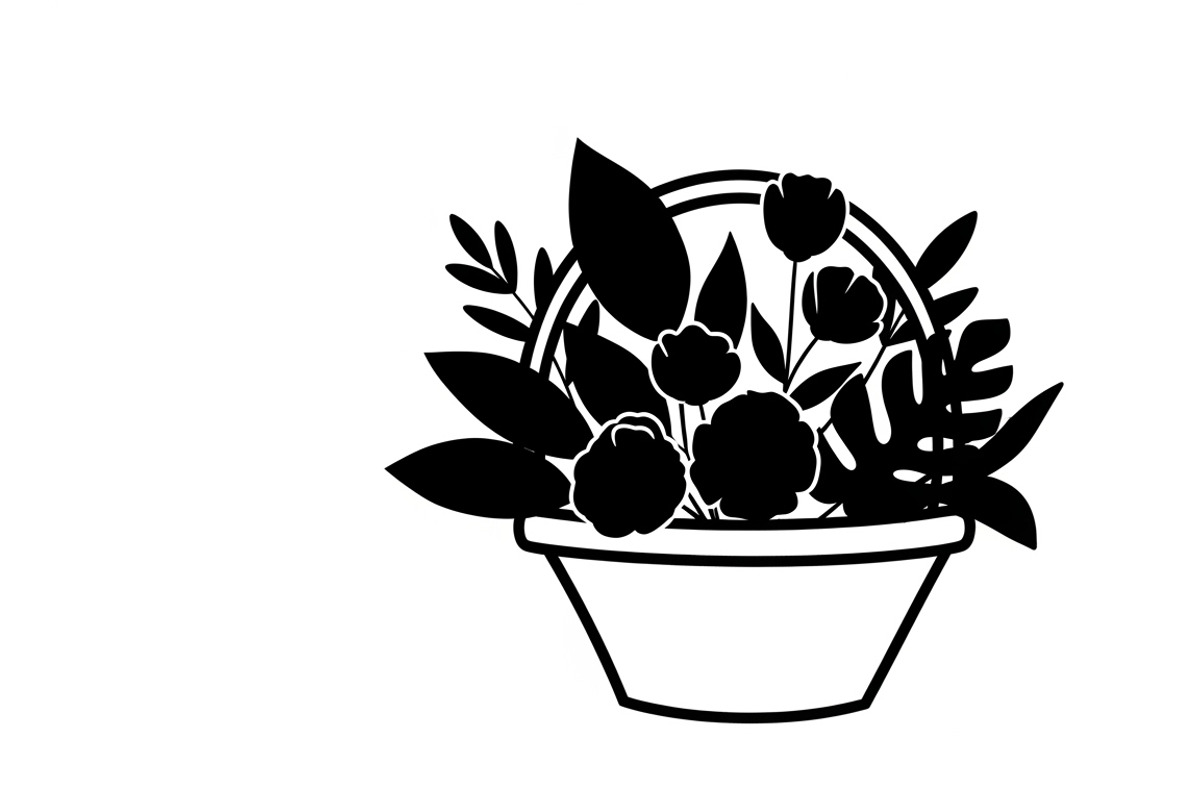 Charming flower basket wall art, an Illustration by Amazin_art (Photo 14 of 32)