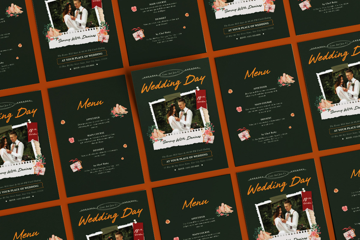 Scrapes Wedding Invitation Template, an Invitation Template by iDoodle Studio (Photo 4 of 4)
