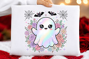 Cute Rainbow Ghost Halloween PNG, an Object Illustration by DreamCafeArt (Thumbnail 5 of 7)