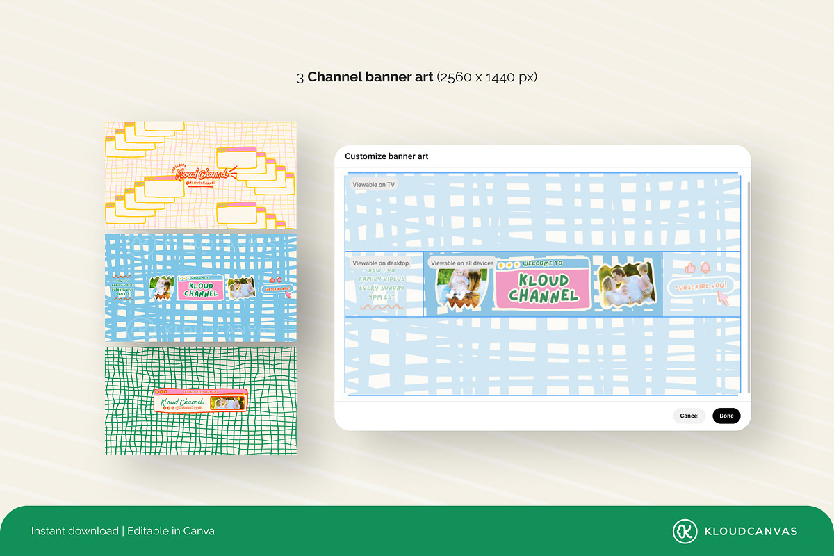YouTube Branding Kit - Happy Doodle, a Social Media Template by KloudCanvas (Photo 7 of 7)
