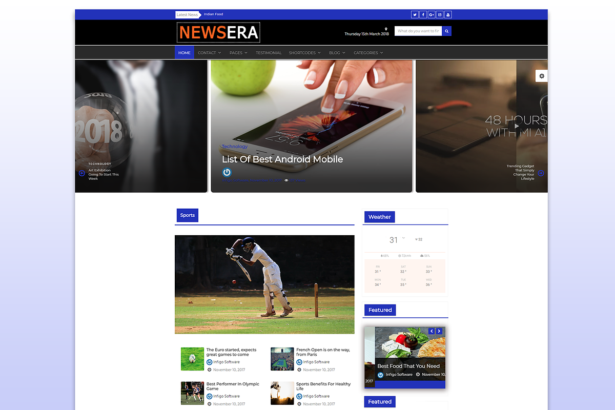 Newsera WordPress Theme, a WordPress Template by Weblizar Themes & Plugin (Photo 2 of 2)
