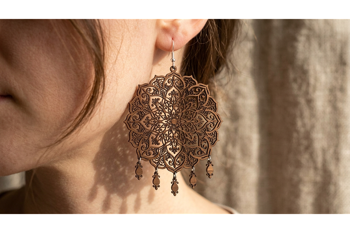 Mandala Earring SVGn, an Object Graphic by hafijul (Photo 3 of 11)