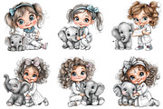 Veterinarian girl clipart, an Illustration by DreamArtGraphic (Thumbnail 2 of 9)
