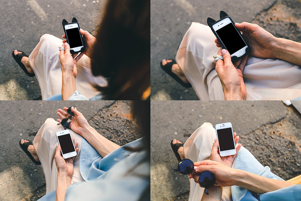Girl holding iPhone PSD mockup, an iPhone Mockup by tetihalva (Photo 2 of 4)