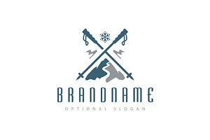 Ski Mountain Custom Logo