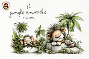 Jungle Animals PNG Clipart, an Animal Illustration by Nicolle's Colorful Art (Thumbnail 1 of 4)