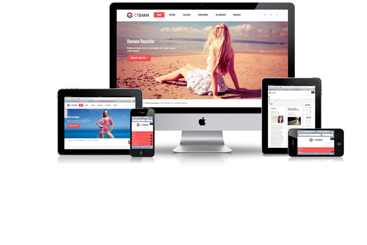 Responsive joomla template ZT Dian, a Websites & App Template by zootemplate