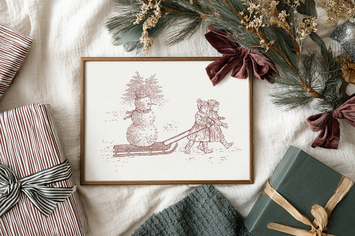 Christmas Melodies: Vintage Line Art, an Object Graphic by AnMark (Photo 8 of 12)
