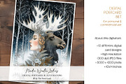 Nordic Winter Ladies Postcard Set, a Decorative Illustration by The Dutch Lady Designs (Thumbnail 3 of 7)