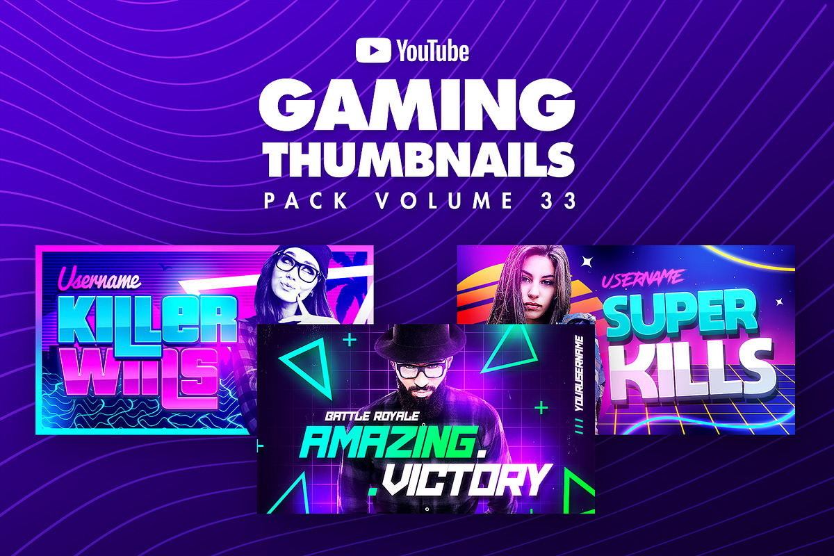 Gaming Youtube Thumbnails Pack 33, a Social Media Template by Odin_Design