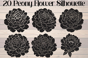 Peony Flower Silhouette, an Object Graphic by Designer_Momina