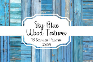 Sky Blue Wood Textures Seamless, a Pattern Graphic by PrintablesByFranklyn
