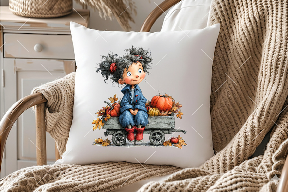 Whimsical Autumn Girl PNG Clipart, a Seasonal Illustration by OK Design (Photo 4 of 6)