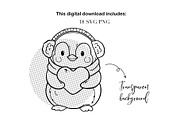 Winter Penguin PNG SVG Clipart, an Animal Illustration by ArtGiftsStudio (Thumbnail 4 of 4)