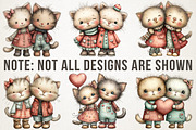 Whimsical Valentine Cat Couple PNG, an Illustration by RobertsArt (Thumbnail 7 of 7)