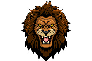 Roaring Lion Head Mascot Logo Style, an Illustration by HitToon
