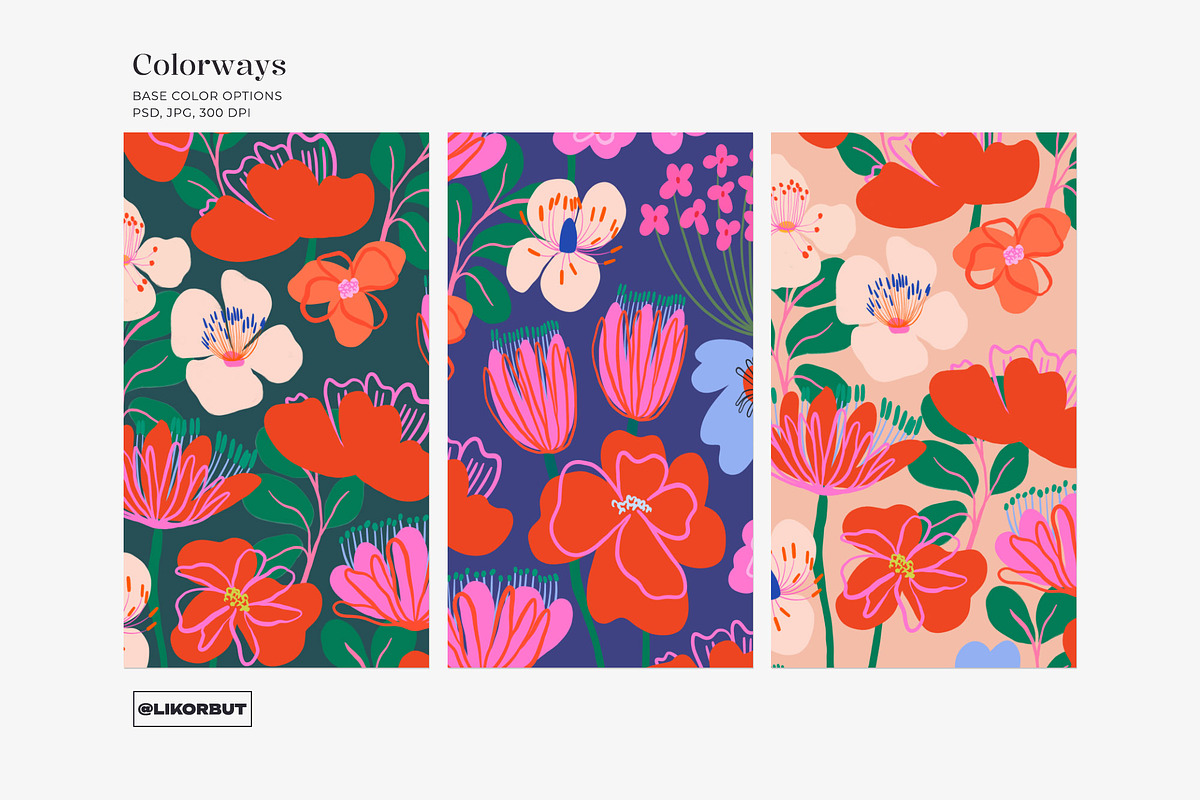 Modern Naive Floral Seamless Pattern, a Pattern Graphic by likorbut (Photo 8 of 12)