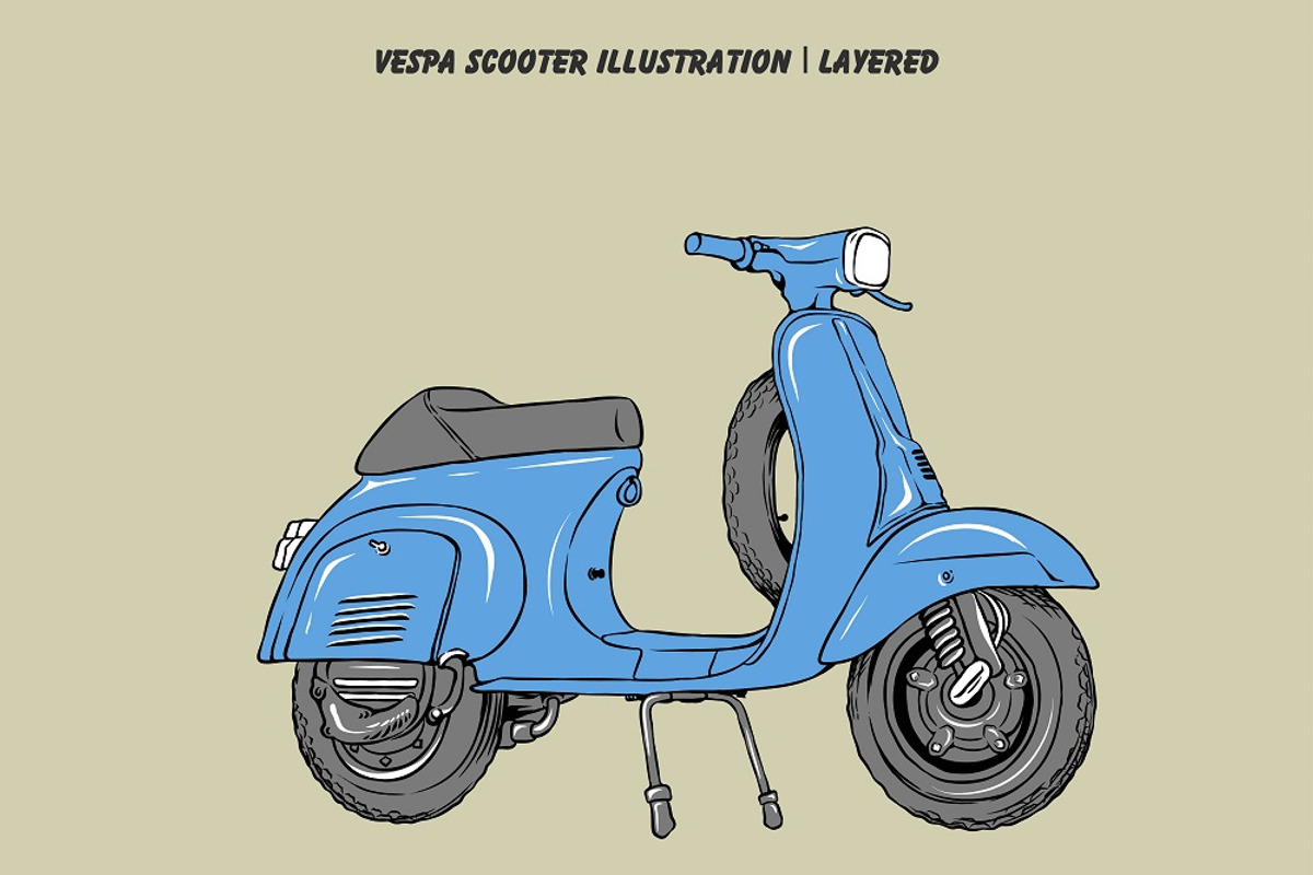 VESPA VECTOR ILLUSTRATION, an Illustration by Ben studio (Photo 4 of 5)