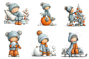 Christmas Children Clipart, an Illustration by CreationArt (Thumbnail 5 of 6)